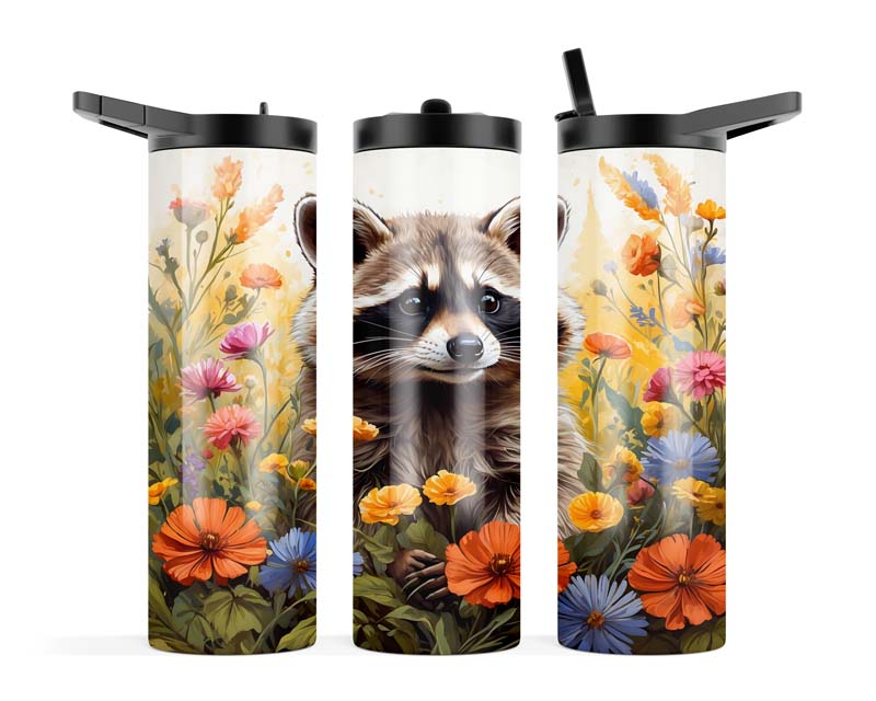 20z Raccoon Floral Slurpy Tumbler