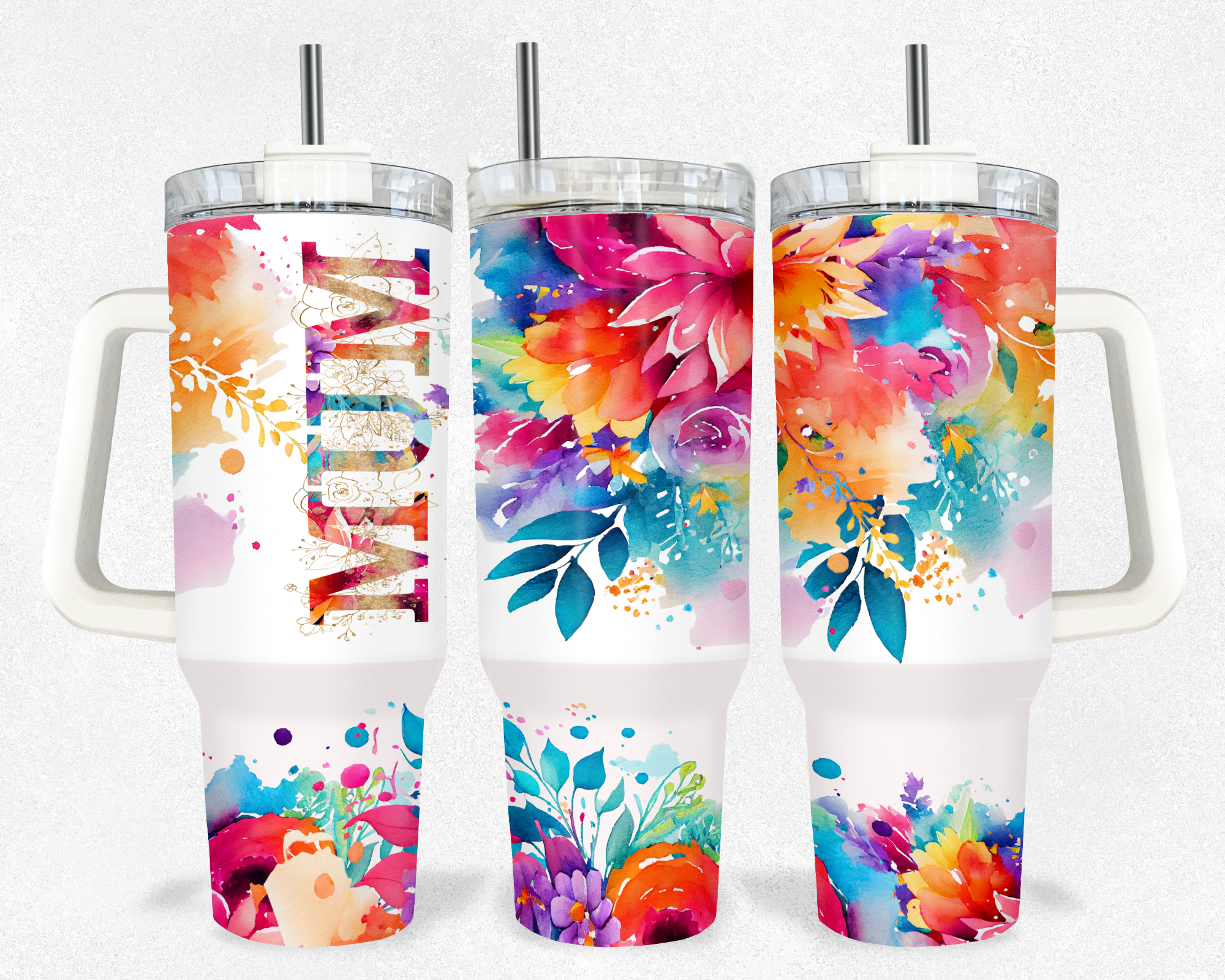 40z Floral Mum Quencher Tumbler