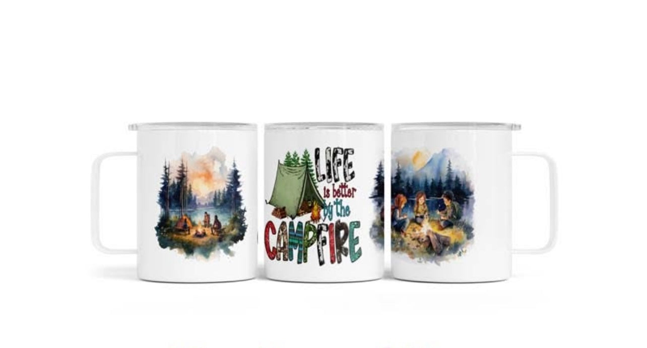 12oz Life Is Better By The Campfire Aluminium Mug