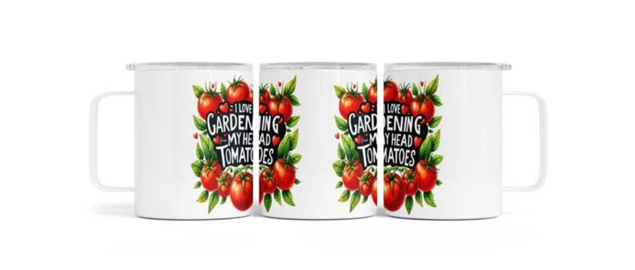 I Love Gardening My Head Tomatoes Aluminium Mug