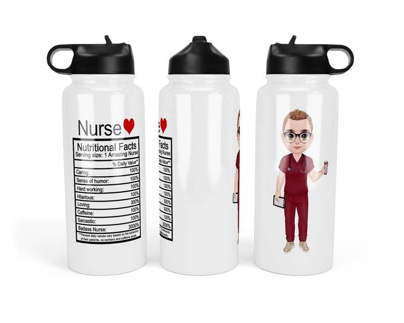 32oz Man Nurse Water Bottle Tumbler