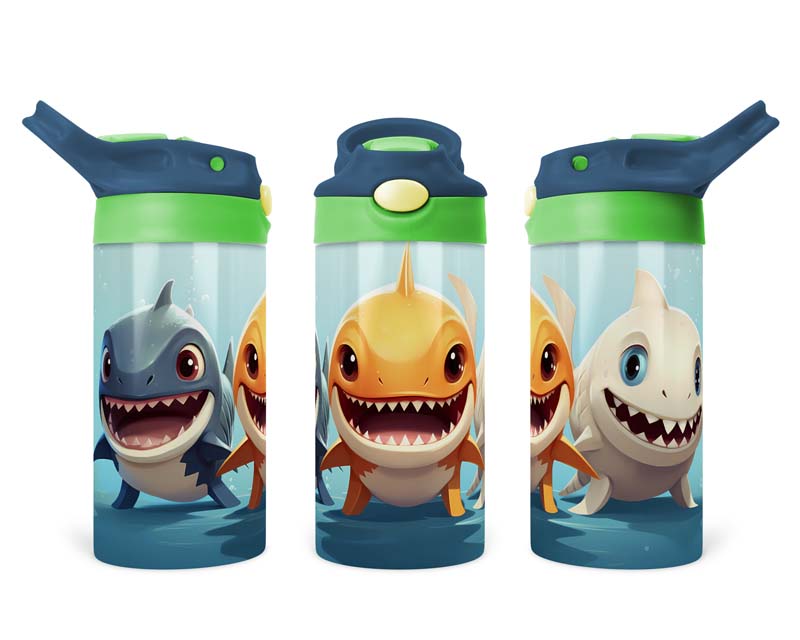 12oz Shark Flip Top Tumbler