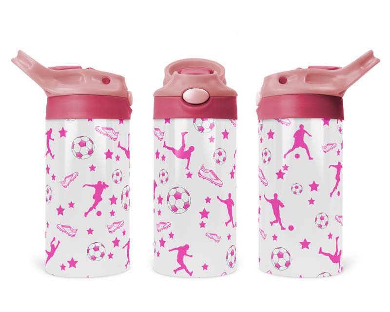 120z Pink Football Figure Flip Top Tumbler
