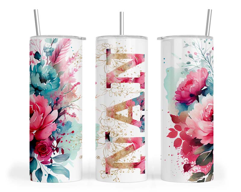 20z Floral  Pastel Mam Skinny Tumbler