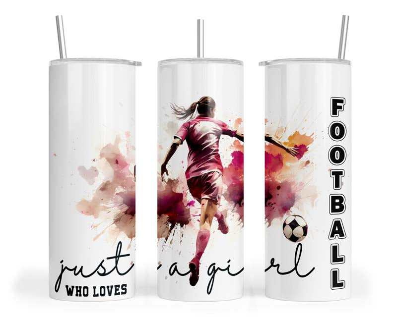 20z Just A Girl Who Loves Football Skinny Tumbler