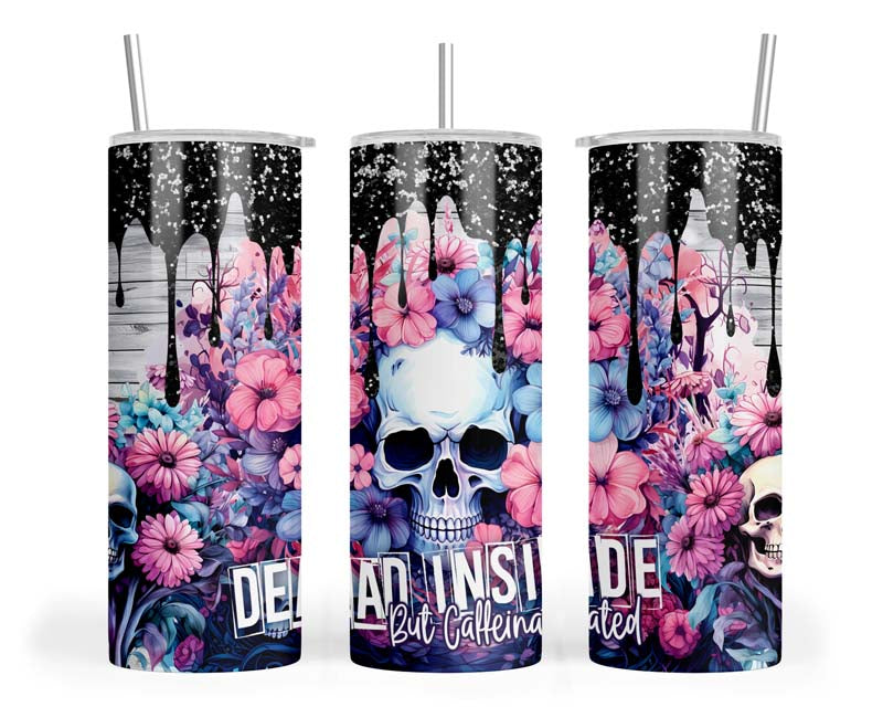 20z Dead Inside Skull Skinny Tumbler