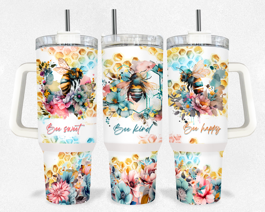 40z Bee Sweet, Bee Kind, Bee Happy Quencher Tumbler