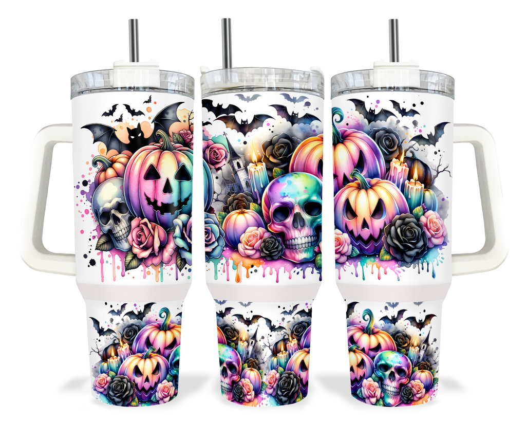 40z Colourful Pumpkin Quencher Tumbler