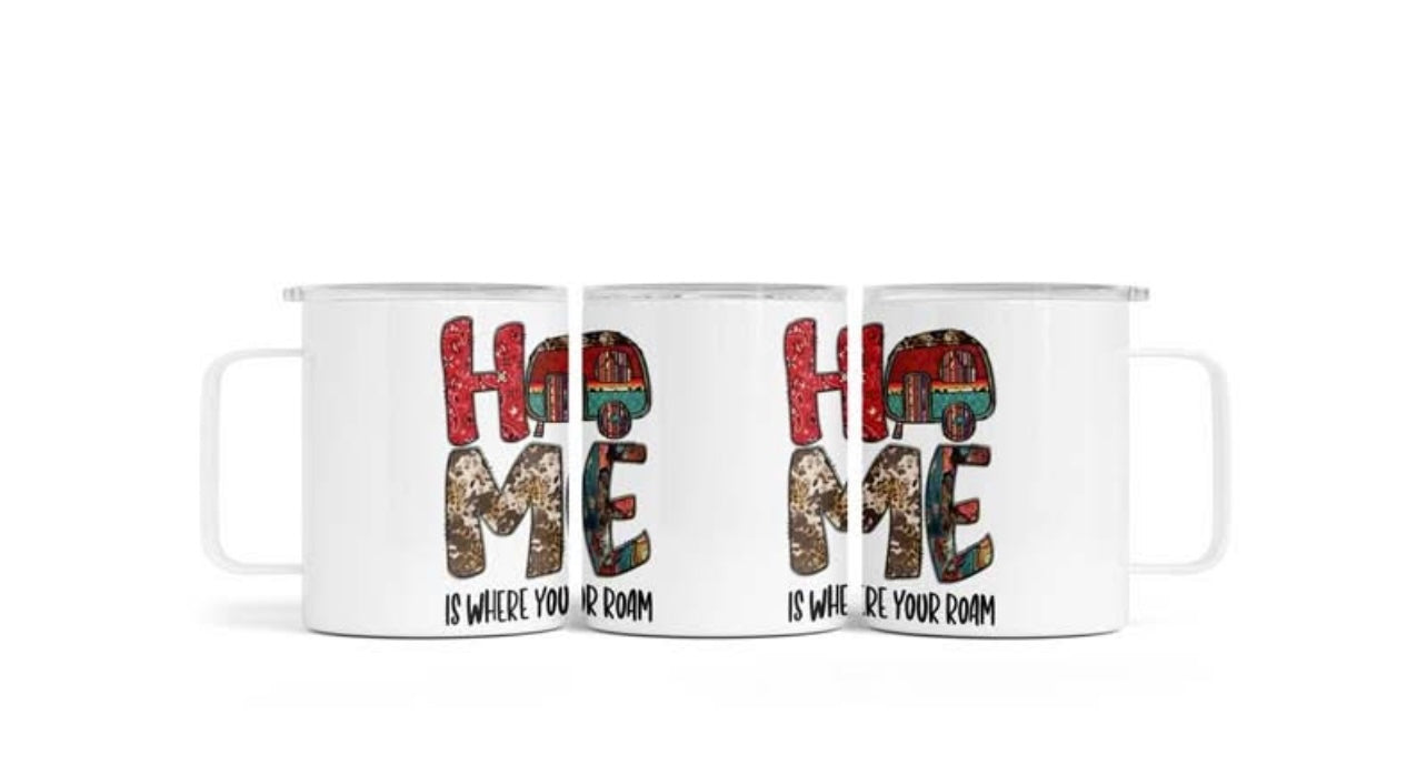 12oz Home Is Where You Roam Aluminium Mug